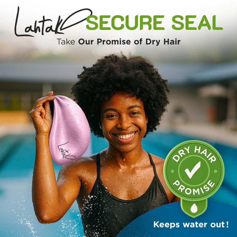 Lahtak Long Hair Swim Cap - Swimming Caps for Women Men - Extra Large Swim Caps - Premium Waterproof Silicone Swim Cap - Dreadlocks - Suits Recreational Swimmers (Rose Quartz L) - Image 4